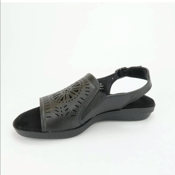 Easy Street Rose Wedge Cutout Lightweight Sandals - Picture 2 of 6